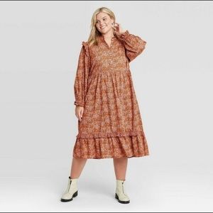 Universal Thread Floral Ruffle Midi Dress